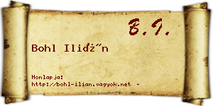 Bohl Ilián névjegykártya